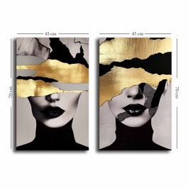 Wallity Conjunto de 2 Lienzos Decorativos Multicolor 45x70 cm